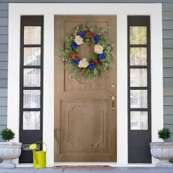 Northlight 24" Mixed Foliage And Florals Artificial - Unlit Wreath