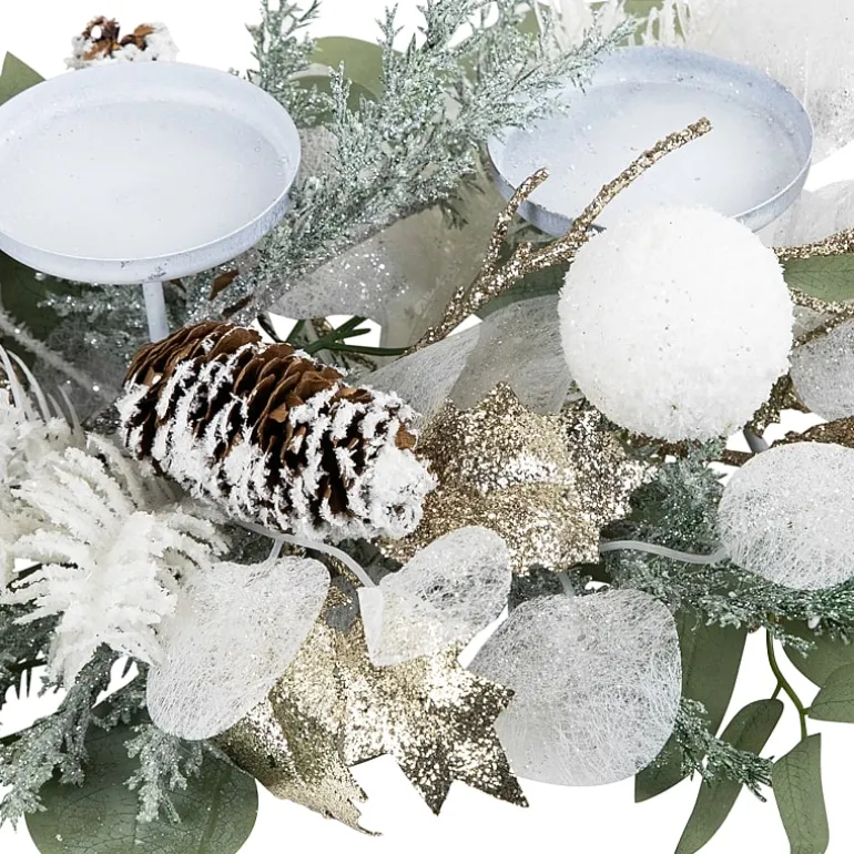Northlight 24" Mixed Winter Foliage And Berries Pillar Candle Holder