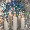 Northlight Silver Candles With Clear Lights Pre-Lit Wreath