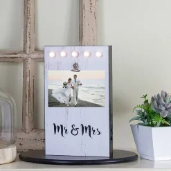 Northlight 4" X 6" Led Mr & Mrs Frame With Photo Clip