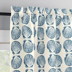 No 918 Sandbar Tonal Seashell Print 2-pc. Rod Pocket Window Tier