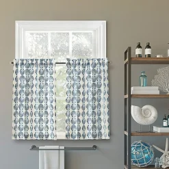 No 918 Sandbar Tonal Seashell Print 2-pc. Rod Pocket Window Tier