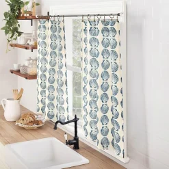 No 918 Sandbar Tonal Seashell Print 2-pc. Rod Pocket Window Tier
