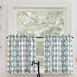 No 918 Sandbar Tonal Seashell Print 2-pc. Rod Pocket Window Tier