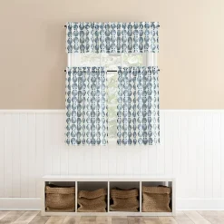 No 918 Sandbar Tonal Seashell Print 2-pc. Rod Pocket Window Tier