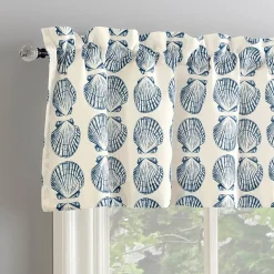 No 918 Sandbar Tonal Seashell Print Rod Pocket Tailored Valance