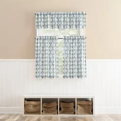 No 918 Sandbar Tonal Seashell Print Rod Pocket Tailored Valance