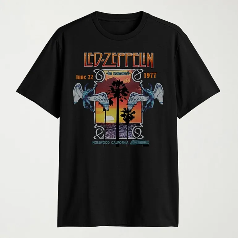 Novelty Led Zeppelin Mens Crew Neck Short Sleeve Classic Fit Big and Tall Graphic T-Shirt