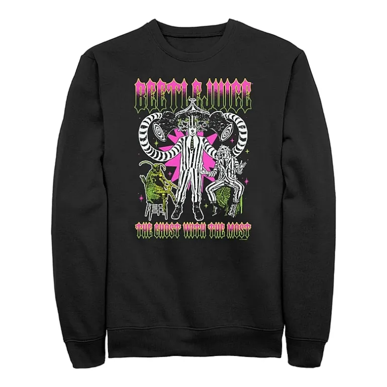 Novelty Mens Crew Neck Long Sleeve Beetlejuice Sweatshirt