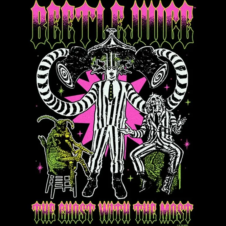 Novelty Mens Crew Neck Long Sleeve Beetlejuice Sweatshirt