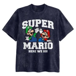 Novelty Mens Crew Neck Short Sleeve Regular Fit Super Mario Graphic T-Shirt