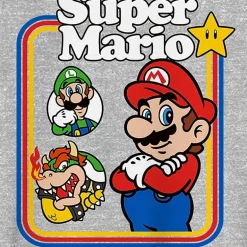 Novelty Mens Crew Neck Short Sleeve Classic Fit Super Mario Big and Tall Graphic T-Shirt