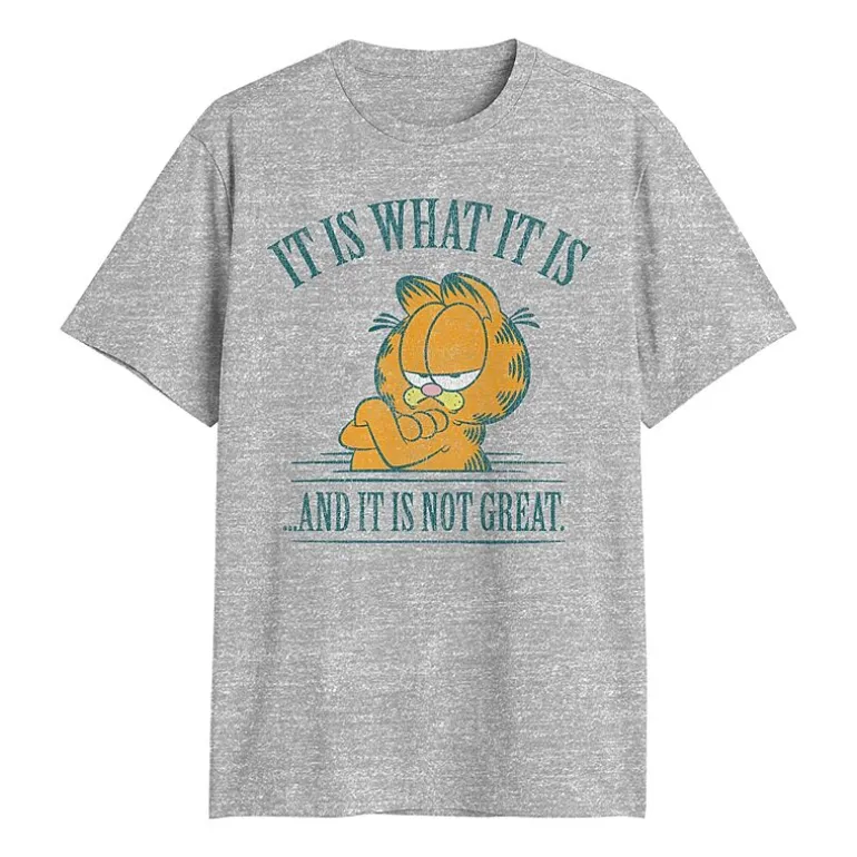 Novelty Mens Crew Neck Short Sleeve Classic Fit Garfield Big and Tall Graphic T-Shirt