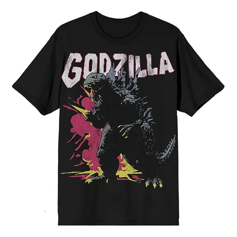 Novelty Mens Crew Neck Short Sleeve Regular Fit Godzilla Graphic T-Shirt