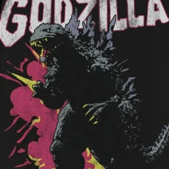 Novelty Mens Crew Neck Short Sleeve Regular Fit Godzilla Graphic T-Shirt