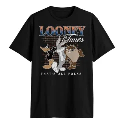 Novelty Mens Crew Neck Short Sleeve Classic Fit Looney Tunes Big and Tall Graphic T-Shirt