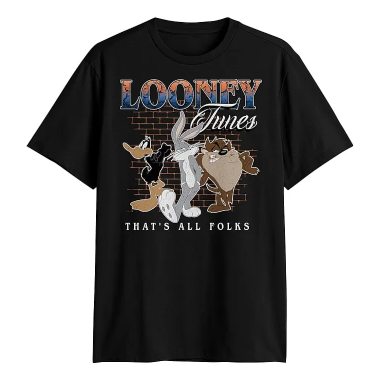 Novelty Mens Crew Neck Short Sleeve Classic Fit Looney Tunes Big and Tall Graphic T-Shirt