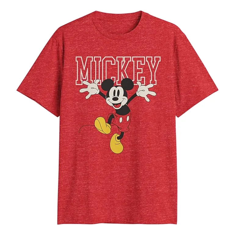 Novelty Mens Crew Neck Short Sleeve Classic Fit Mickey Mouse Big and Tall Graphic T-Shirt