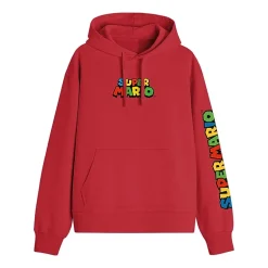 Novelty Mens Long Sleeve Super Mario Fleece Hoodie