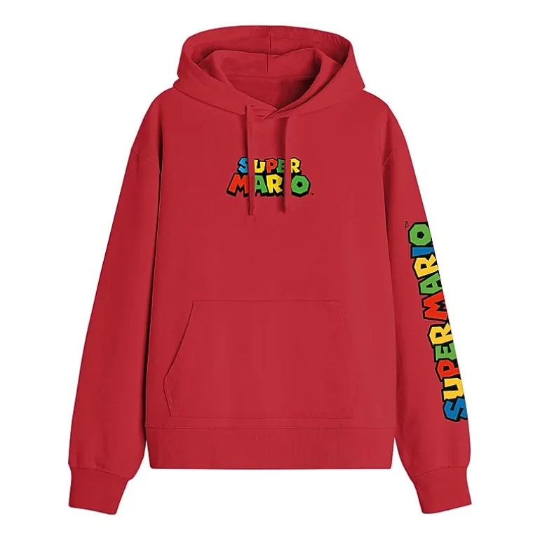 Novelty Mens Long Sleeve Super Mario Fleece Hoodie