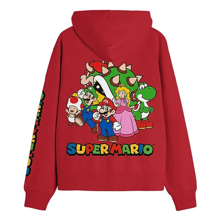 Novelty Mens Long Sleeve Super Mario Fleece Hoodie