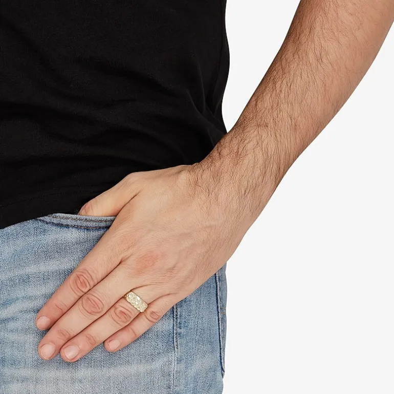 Nugget Mens 14K Gold Fashion Ring