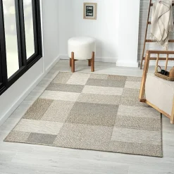 Odette Modern Color-Block Indoor Outdoor Rectangular Area Rug