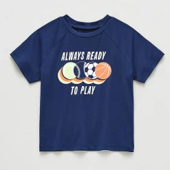 Okie Dokie Active Mesh Toddler & Little Boys Round Neck Short Sleeve Relaxed Fit Graphic T-Shirt