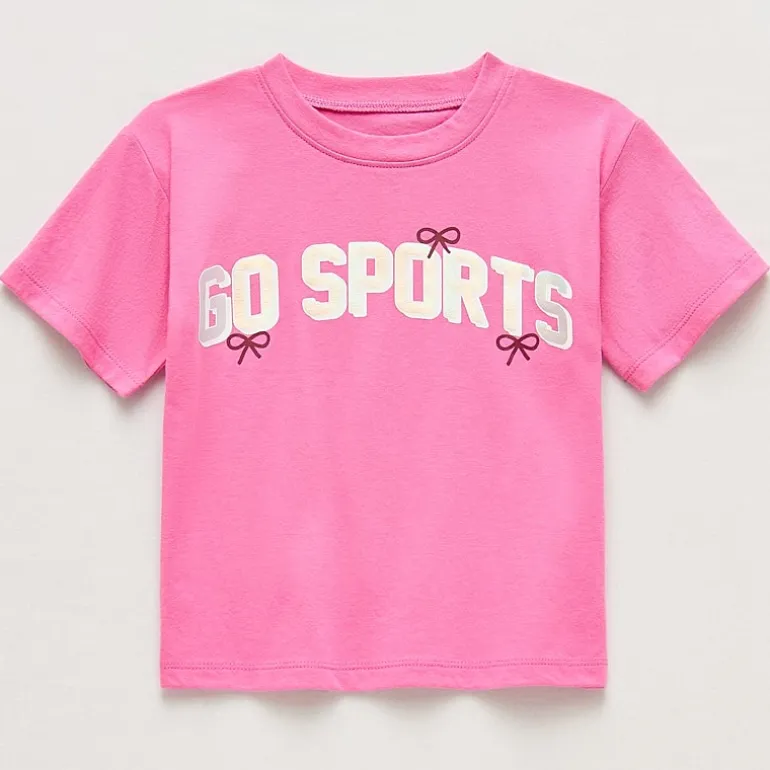 Okie Dokie Active Toddler & Little Girls Crew Neck Short Sleeve Regular Fit Graphic T-Shirt