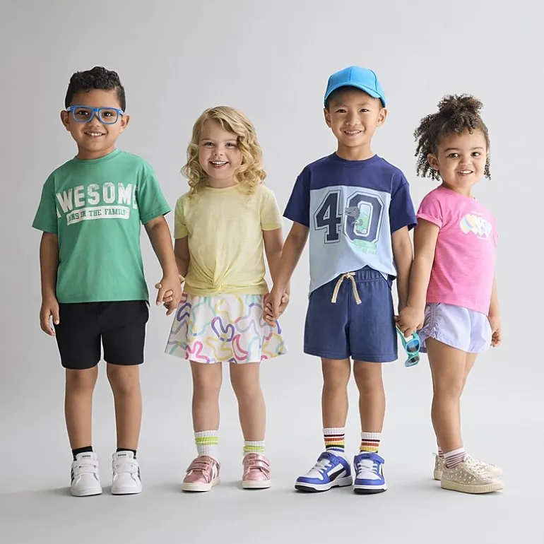 Okie Dokie Active Toddler & Little Girls Round Neck Short Sleeve Regular Fit Graphic T-Shirt