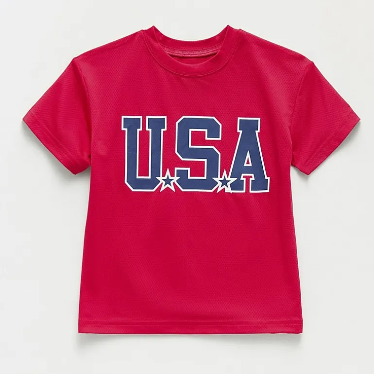 Okie Dokie Active Toddler & Little Boys Crew Neck Short Sleeve Regular Fit Graphic T-Shirt