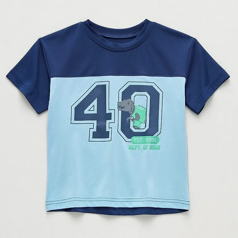Okie Dokie Active Toddler & Little Boys Crew Neck Short Sleeve Regular Fit Graphic T-Shirt