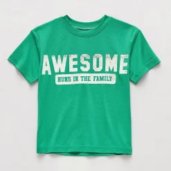 Okie Dokie Active Toddler & Little Boys Crew Neck Short Sleeve Regular Fit Graphic T-Shirt
