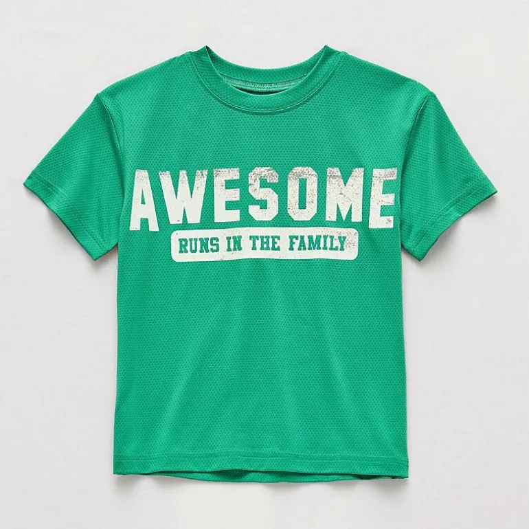 Okie Dokie Active Toddler & Little Boys Crew Neck Short Sleeve Regular Fit Graphic T-Shirt