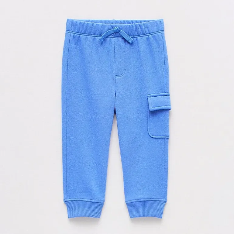 Okie Dokie Baby Boys Cinched Regular Fit French Terry Pull-On Pant