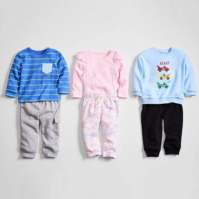 Okie Dokie Baby Boys Cinched Regular Fit French Terry Pull-On Pant
