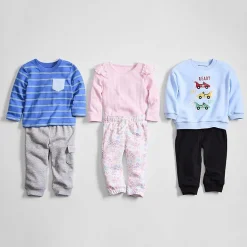 Okie Dokie Baby Boys Cinched Regular Fit French Terry Pull-On Pant
