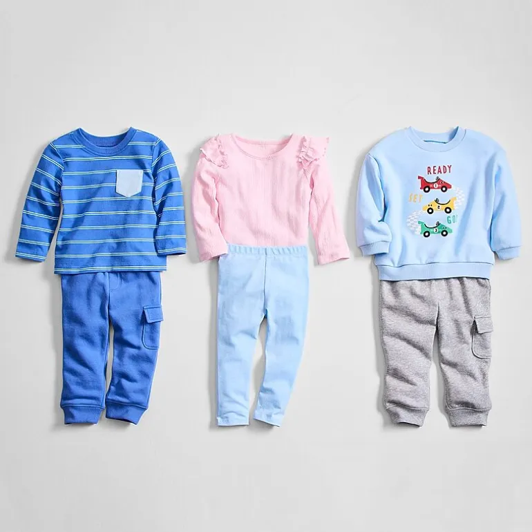 Okie Dokie Baby Boys Cinched Regular Fit French Terry Pull-On Pant