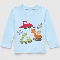 Okie Dokie Baby Boys Crew Neck Long Sleeve Regular Fit Graphic T-Shirt