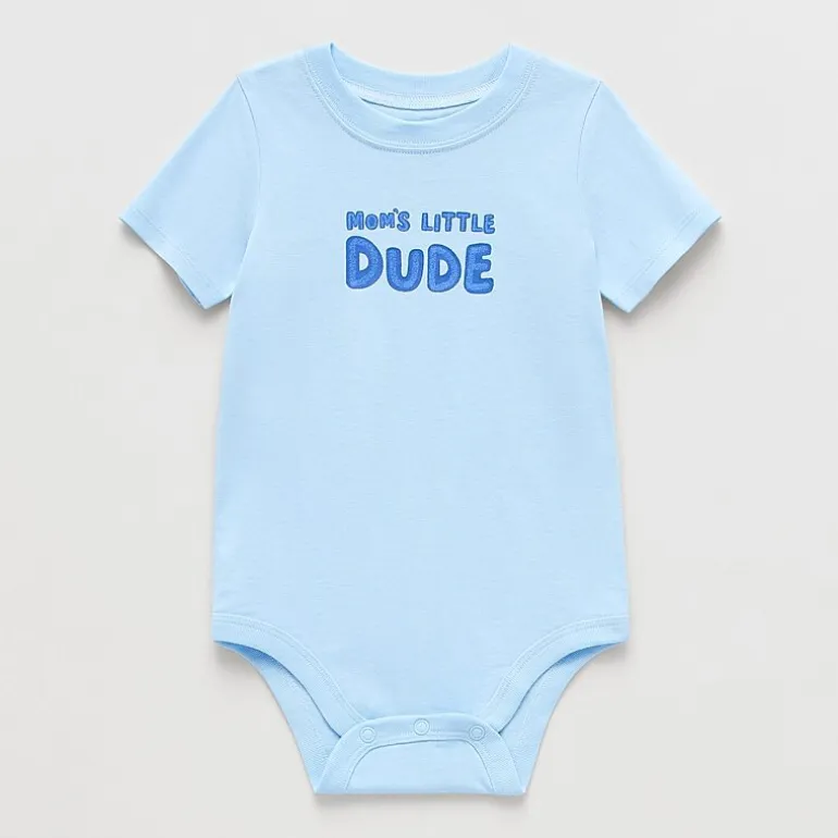 Okie Dokie Baby Boys Crew Neck Short Sleeve Bodysuit