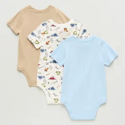 Okie Dokie Baby Boys Crew Neck Short Sleeve 3-pc. Bodysuit