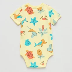 Okie Dokie Baby Boys Crew Neck Short Sleeve Bodysuit
