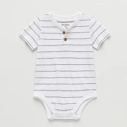 Okie Dokie Baby Boys Henley Neck Short Sleeve Bodysuit