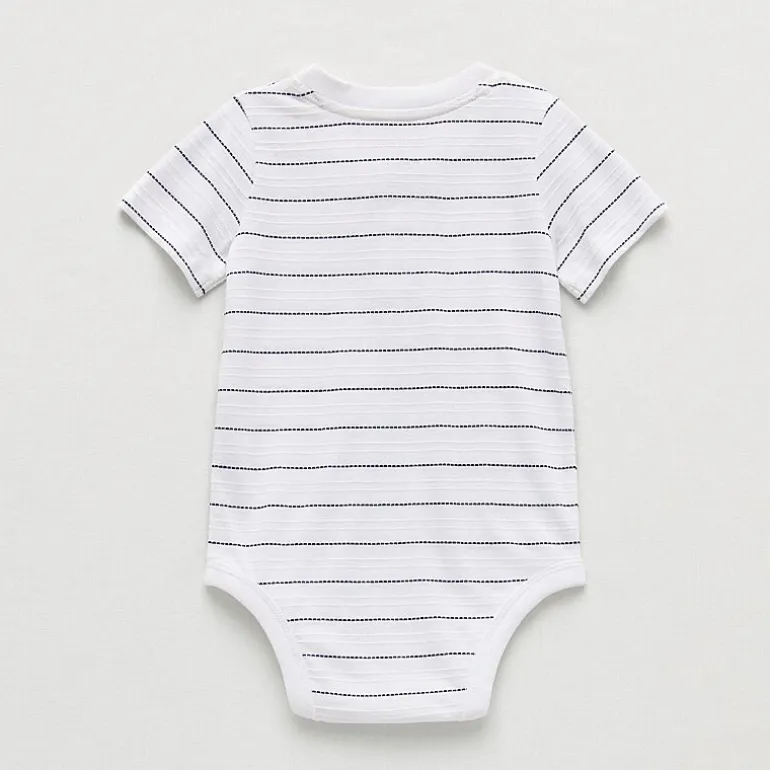 Okie Dokie Baby Boys Henley Neck Short Sleeve Bodysuit