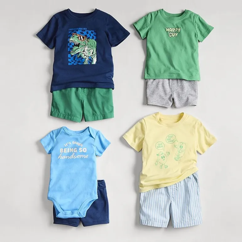 Okie Dokie Baby Boys Round Neck Short Sleeve Regular Fit Graphic T-Shirt