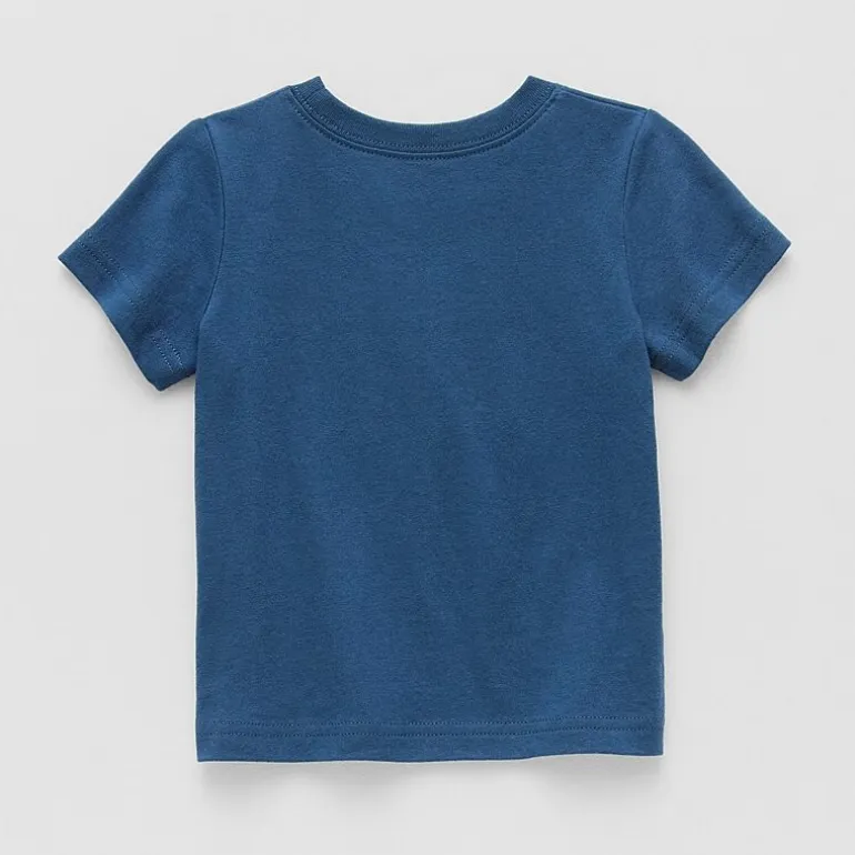 Okie Dokie Baby Boys Round Neck Short Sleeve Regular Fit Graphic T-Shirt
