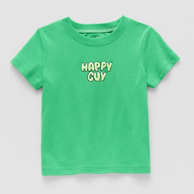 Okie Dokie Baby Boys Round Neck Short Sleeve Regular Fit Graphic T-Shirt