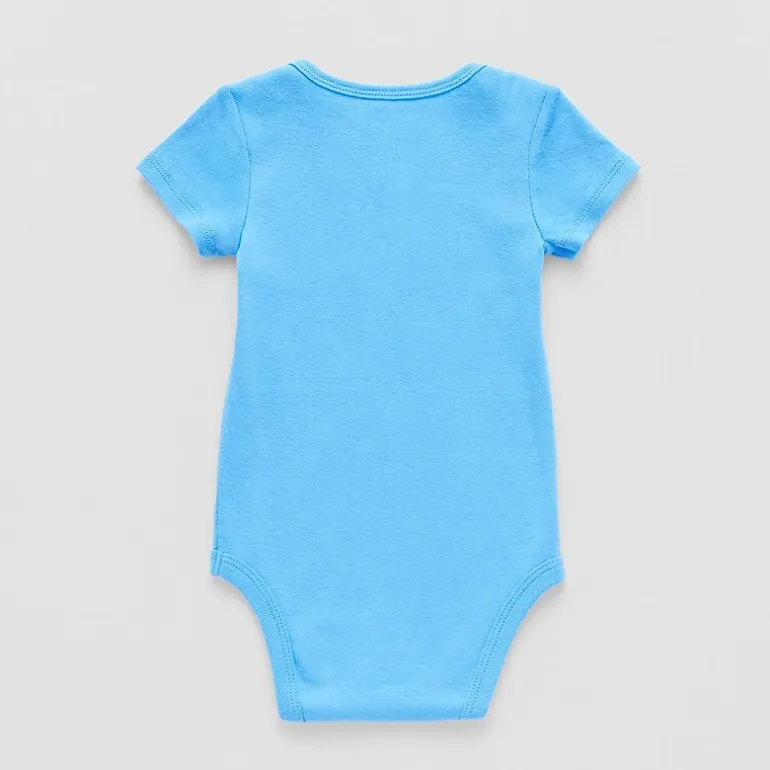 Okie Dokie Baby Boys Round Neck Short Sleeve Rib Bodysuit