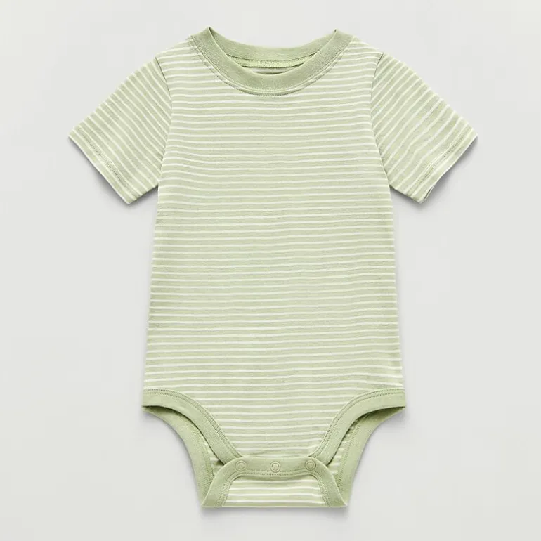 Okie Dokie Baby Boys Round Neck Short Sleeve Bodysuit