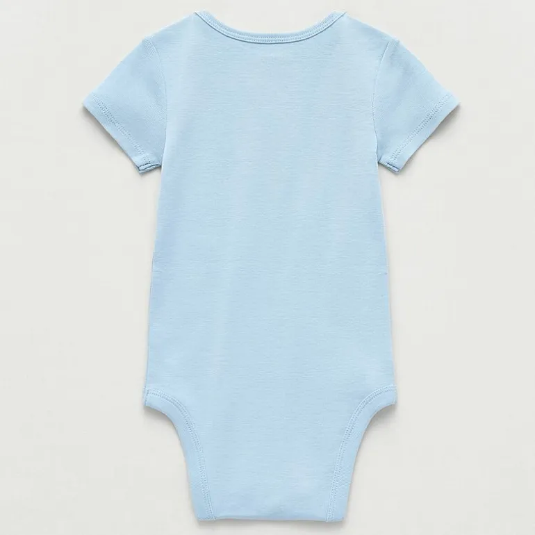 Okie Dokie Baby Boys Round Neck Short Sleeve Rib Bodysuit